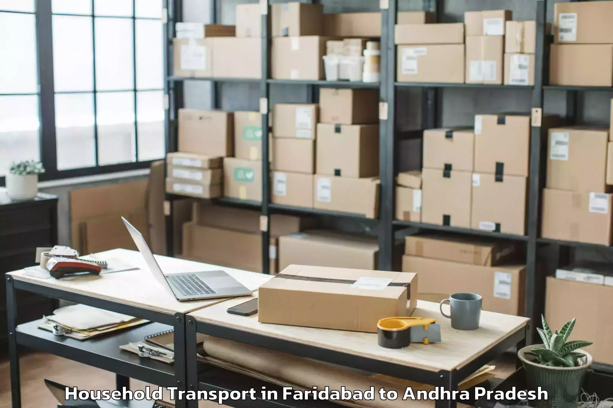 Easy Faridabad to Thamminapatnam Household Transport Booking